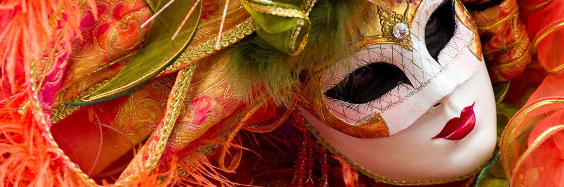 Máscara de carnaval veneciano festival de italia